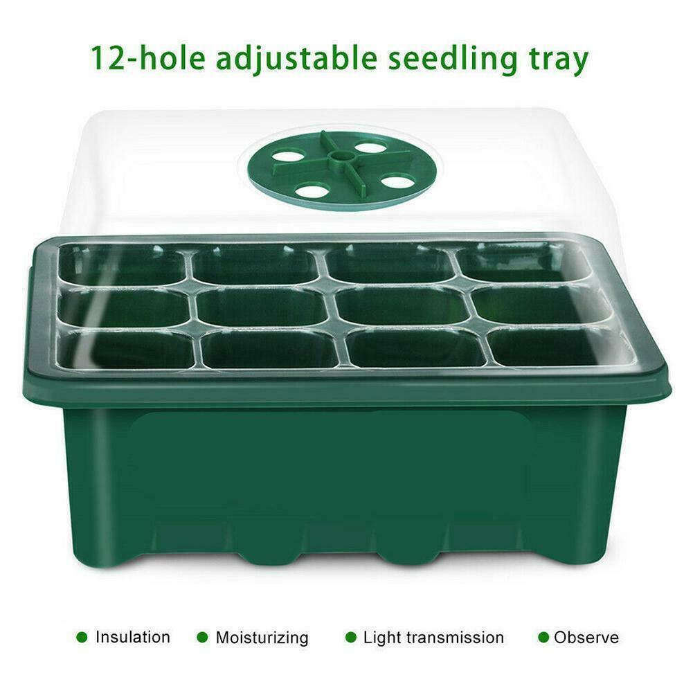 12 Holes Plastic Nursery Pots Planting Seed Box Garden - Image 5