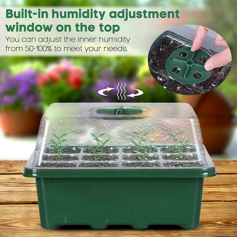 12 Holes Plastic Nursery Pots Planting Seed Box Garden