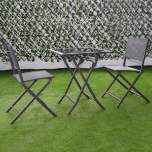 Alternative view of 3 Pcs Bistro Set Garden Backyard Table Chairs Outdoor