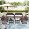 4 IN 1 Outdoor Furniture Rattan Chair Table Terrace