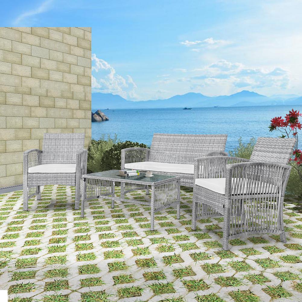 Outdoor Furniture Rattan Chair Table Terrace - Image 6