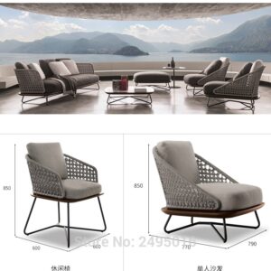 Alternative view of 6-person Patio Woven rope furniture patio cushioned