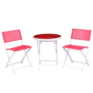Alternative view of Costway 3 PCS Folding Bistro Table Chairs Set