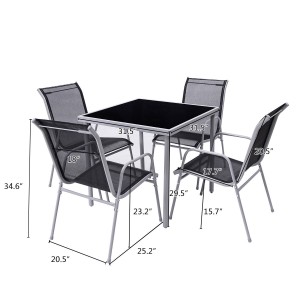 Alternative view of Costway 5 PCS Bistro Set Garden of Chairs