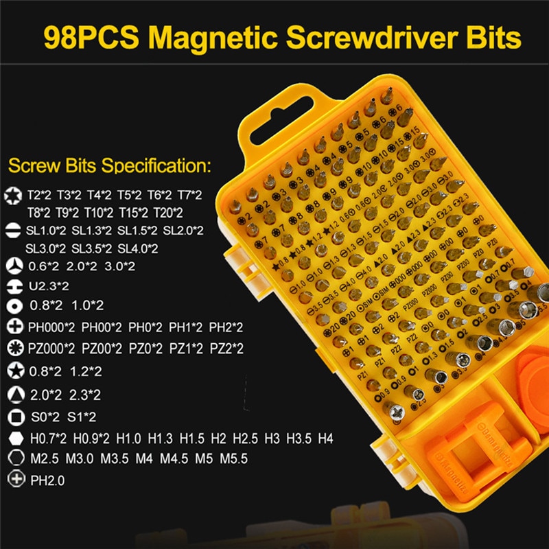 115 in 1 Precision Mobile Phone Repair Tool Set For iPhone Cell Phone Smartphone Watch Mini Magnetic Screwdriver Kit - Image 2