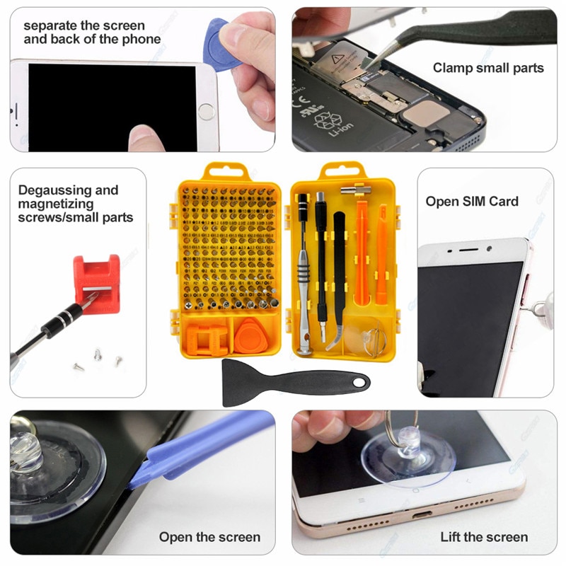 115 in 1 Precision Mobile Phone Repair Tool Set For iPhone Cell Phone Smartphone Watch Mini Magnetic Screwdriver Kit - Image 5