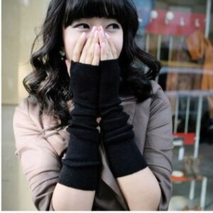 Alternative view of Hot Women Winter Wrist Arm Hand Warmer Knitted Long Fingerless Gloves Mittens #012