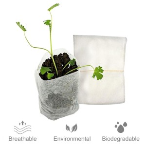 Alternative view of 300PCS Seedling Plants Nursery Bags Organic Biodegradable Grow Bags Fabric Eco-friendly Ventilate Growing Planting Bags