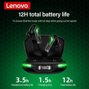 Lenovo GM3 Earphone bluetooth and digital display TWS noise reduction low delay game sports wireless headset to eliminate noise